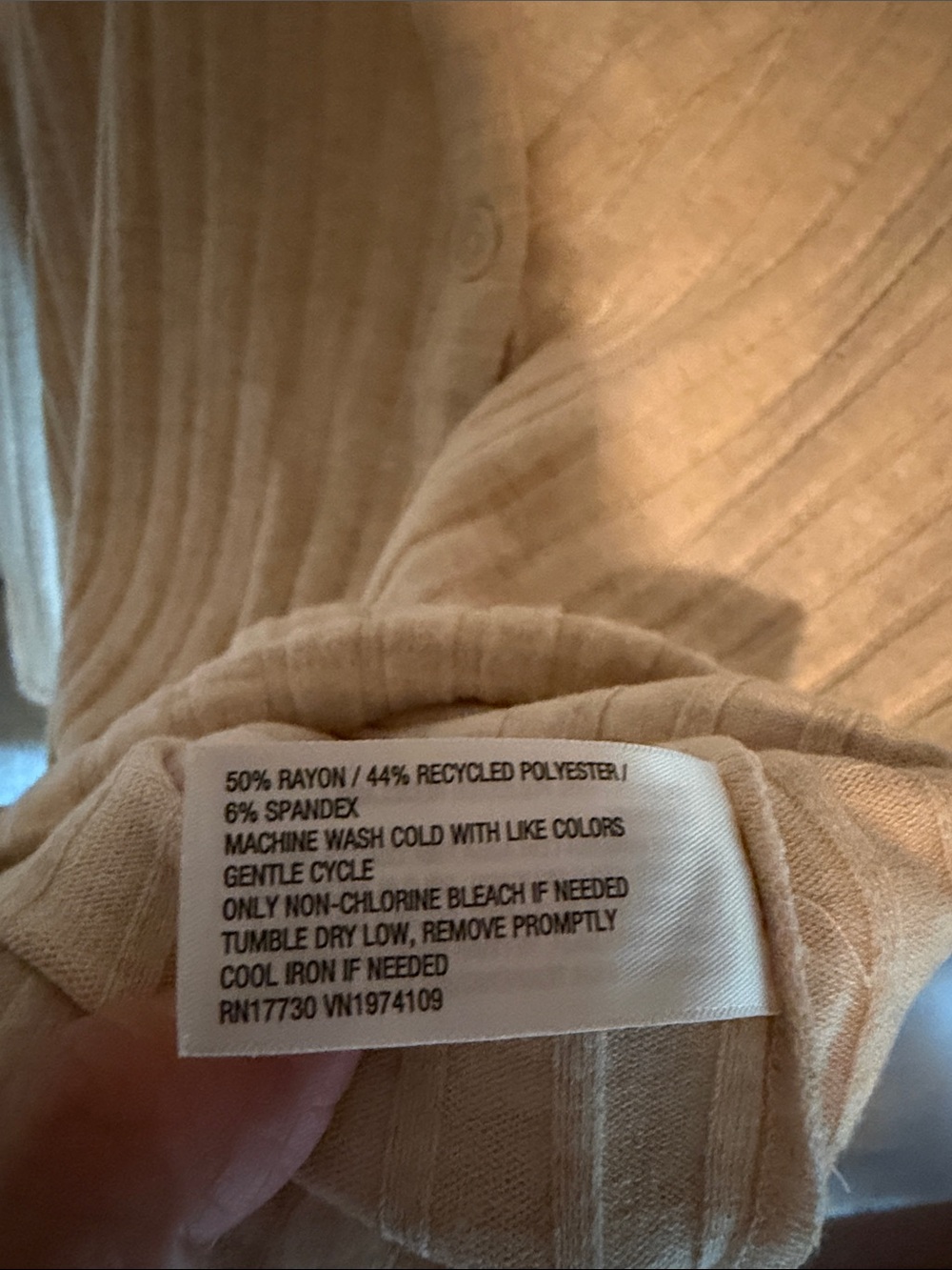 Universal Thread Ribbed Button-Front Cardigan in Beige - Picture 3 of 3